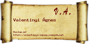 Valentinyi Ágnes névjegykártya